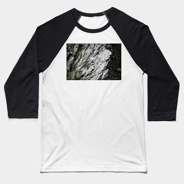 Lainbachtal - tilted rock strata (close-up) Baseball T-Shirt by lightsfromspace